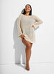 Beach dress with eyelet embroidery and long sleeves, Beige, Model image number 0