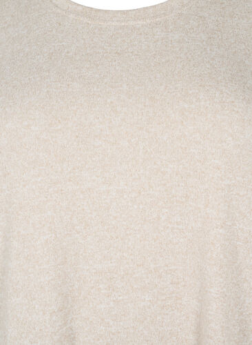 Blouse with short puff sleeves, Natural Mél, Packshot image number 2