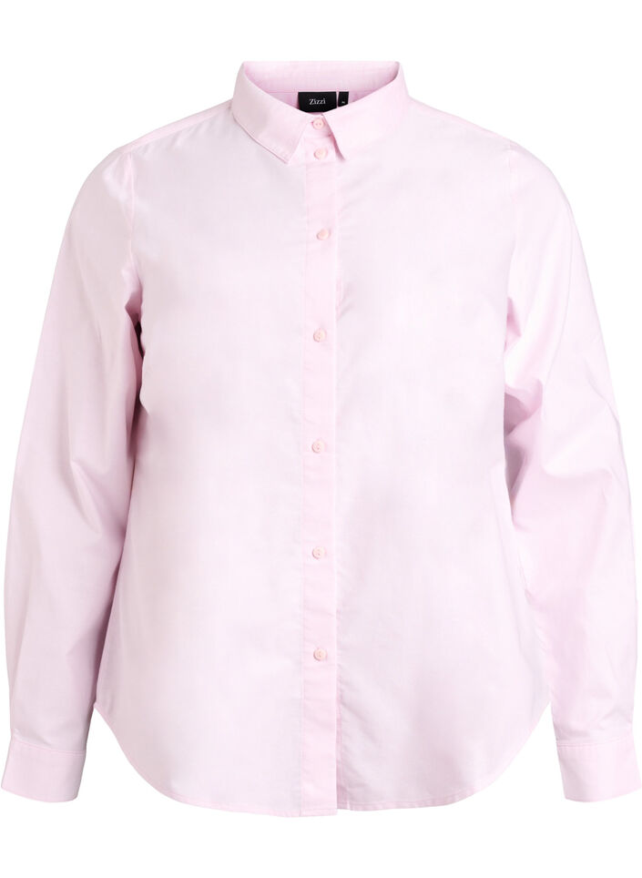 Long-sleeved cotton shirt, Pink, Packshot image number 0