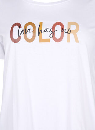 T-shirt in cotton with print, Bright White COLOR, Packshot image number 2