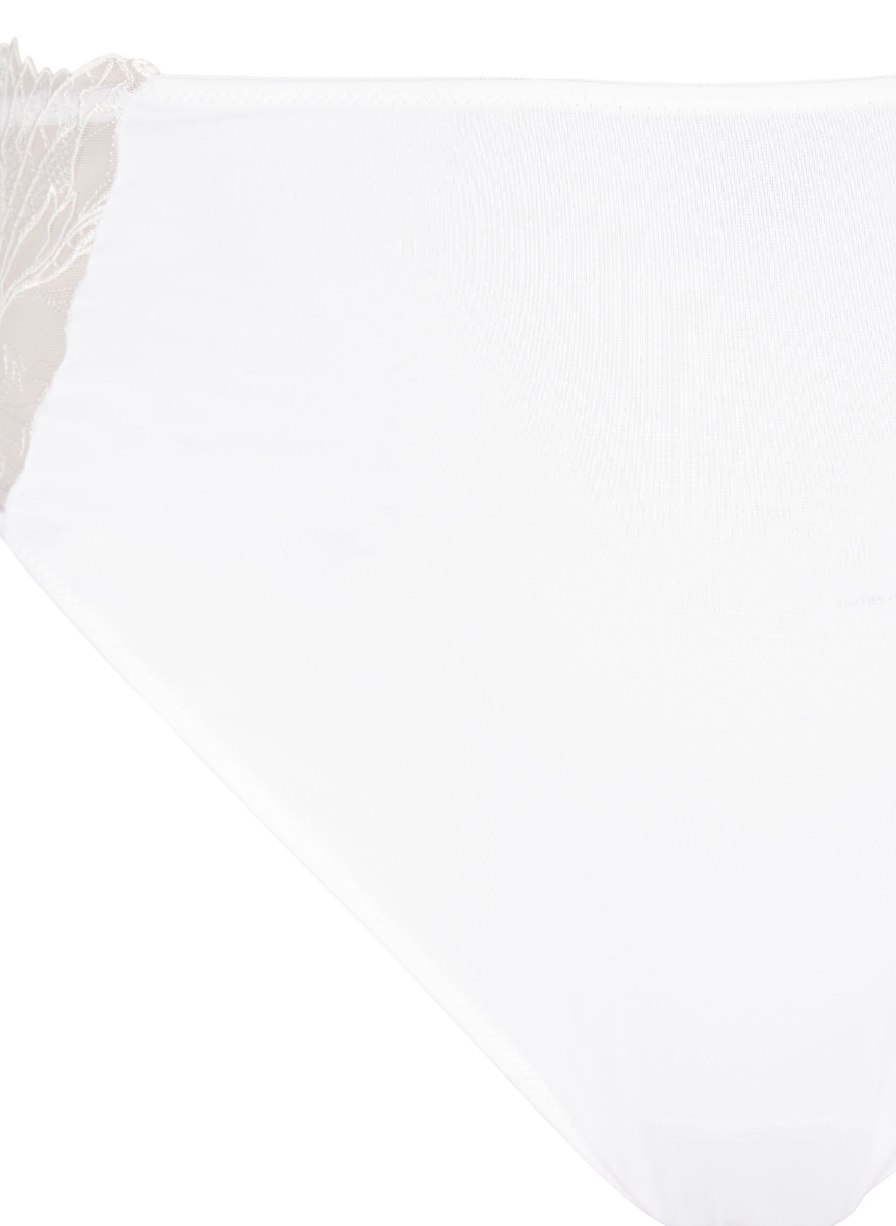 Zizzifashion Microfiber thong with lace, White, Packshot image number 2