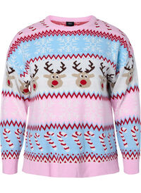 Knitted sweater with Christmas pattern