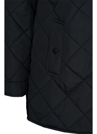 Short quilted jacket with collar, Black, Packshot image number 3