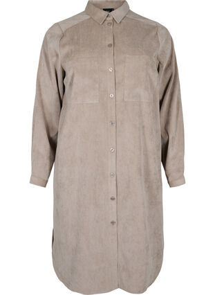 Shirt dress in velvet, Fungi, Packshot image number 0