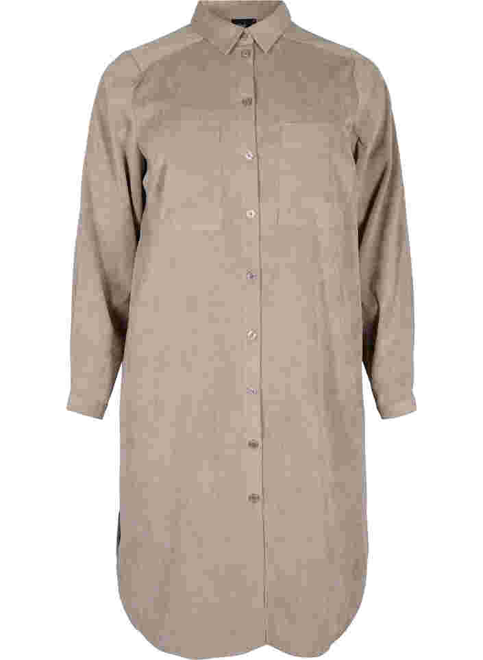 Shirt dress in velvet, Fungi, Packshot image number 0