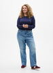 Solid coloured blouse with long sleeves, Blue, Model image number 1