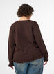 Cardigan with harlequin pattern and V-neck, Brown, Model image number 2