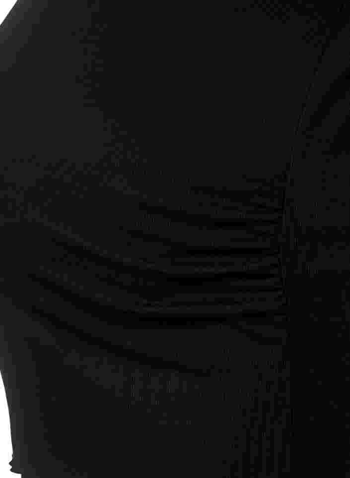 Maternity t-shirt in rib, Black, Packshot image number 2