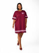Short T-shirt dress with sporty details, Dark Bordeaux, Model image number 1