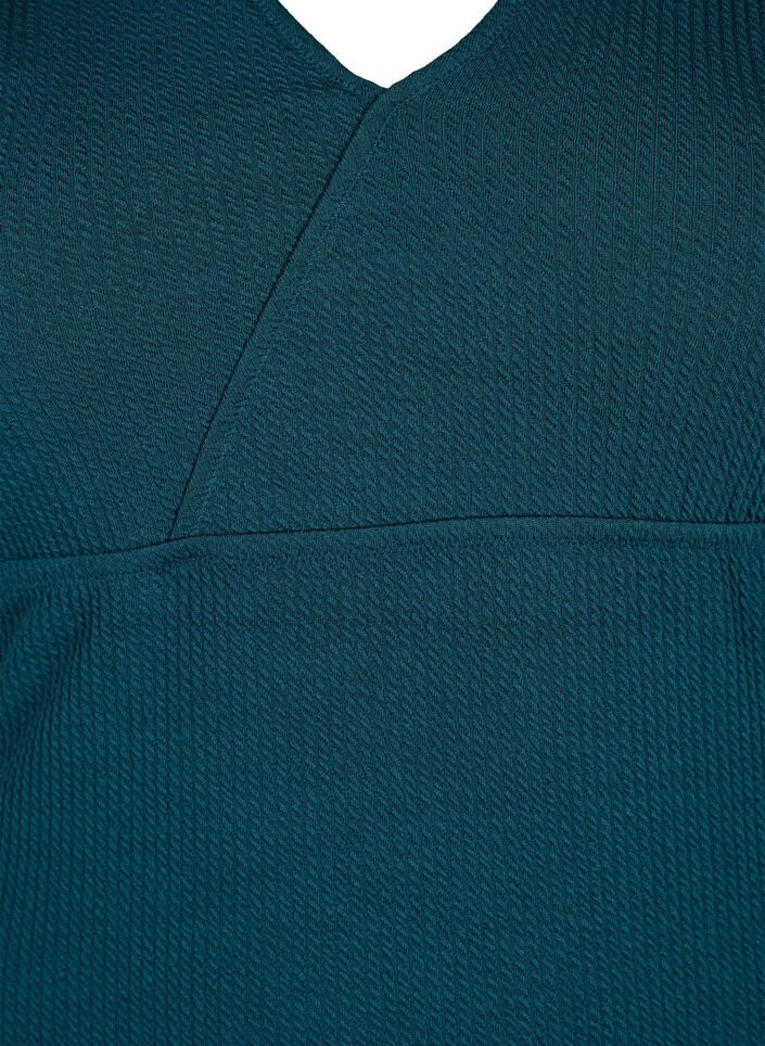 Swimsuit with crepe texture and wrap effect, Dark Sea, Packshot image number 2