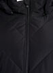 Long winter coat with hook fastenings and a faux fur collar, Black, Packshot image number 2