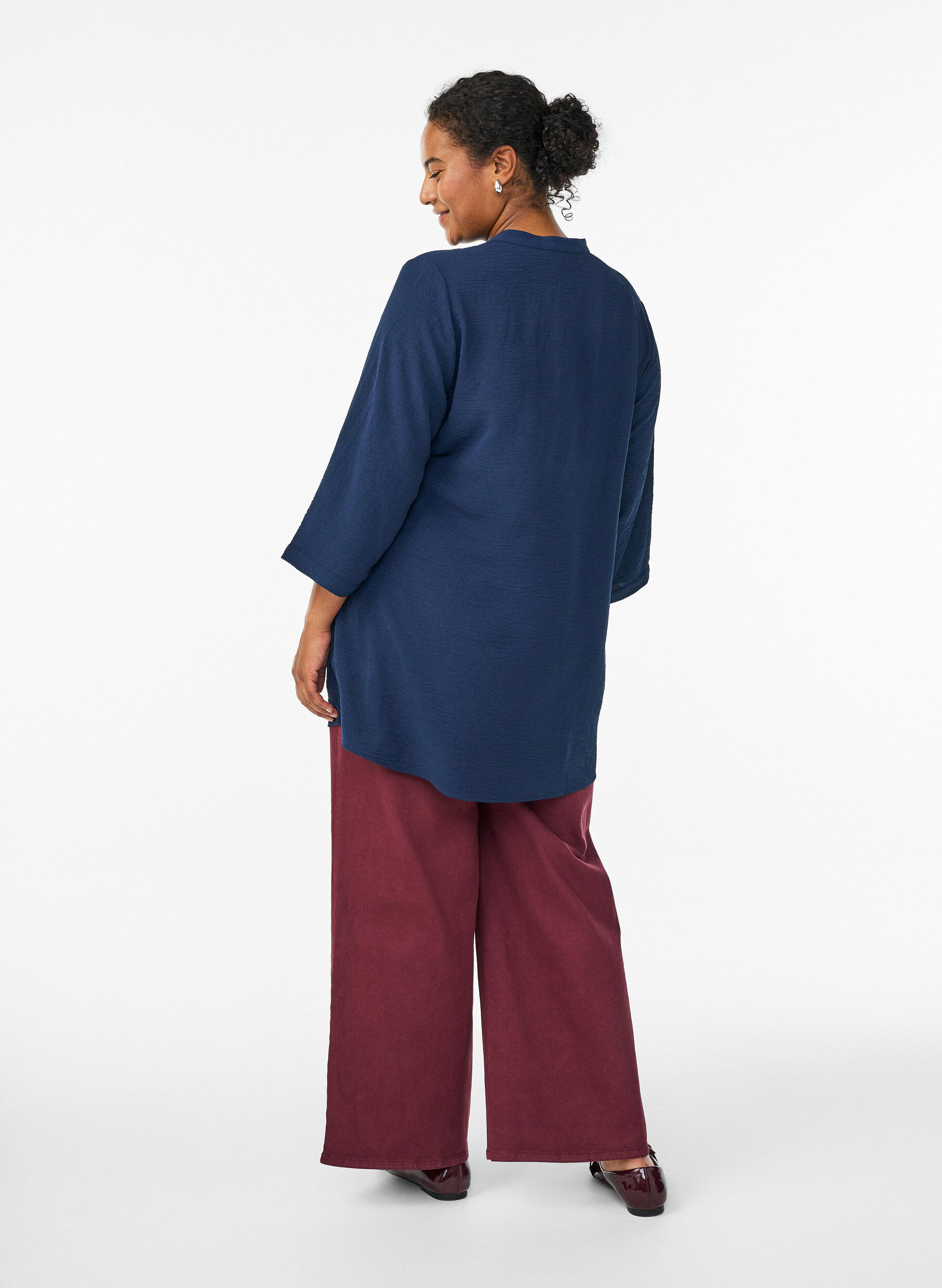 ZizzifashionTunic with 3/4 sleeves, Blue, Model image number 2