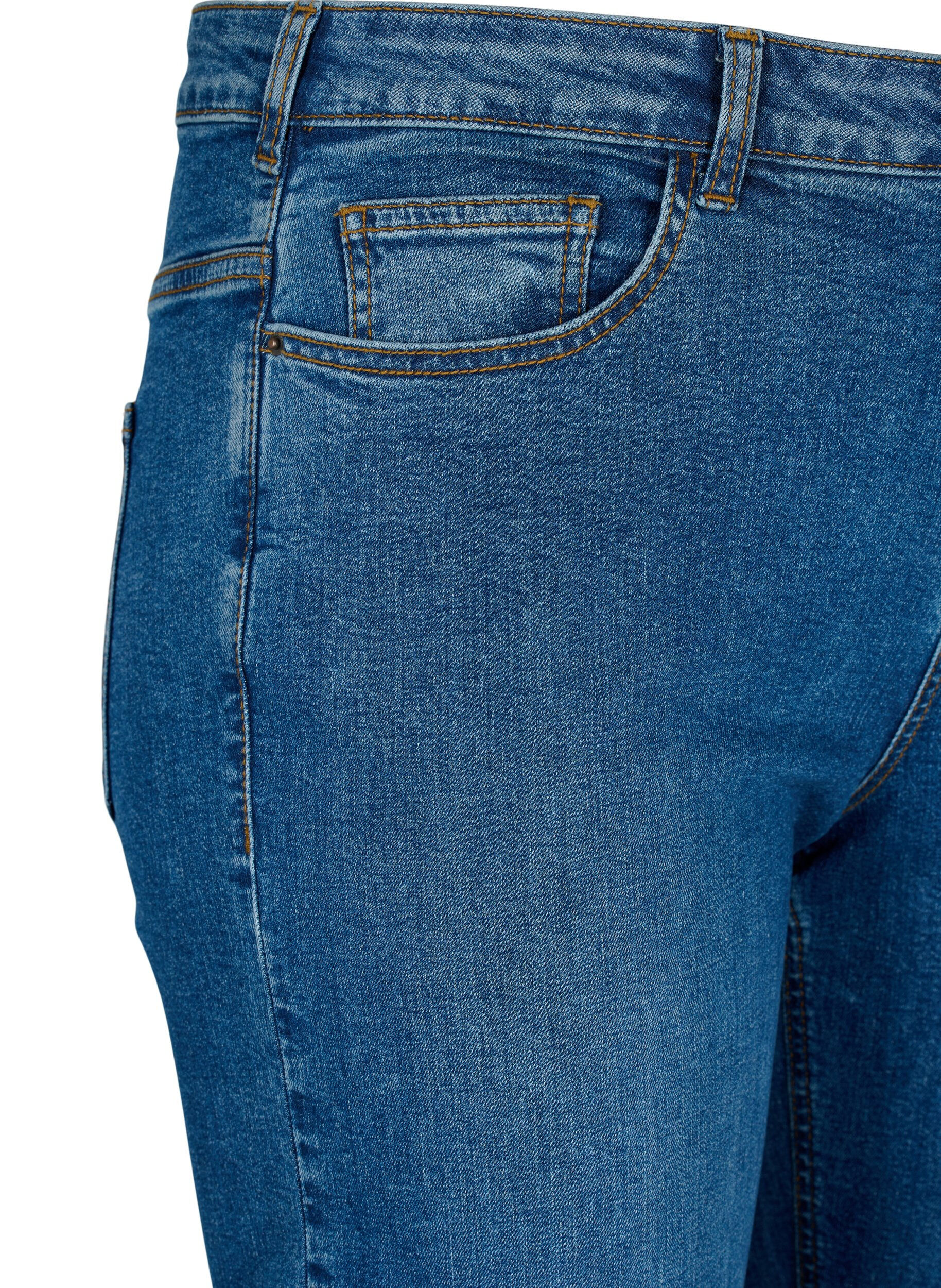 Zizzifashion Gemma jeans with high waist and regular fit, Blue denim, Packshot image number 2