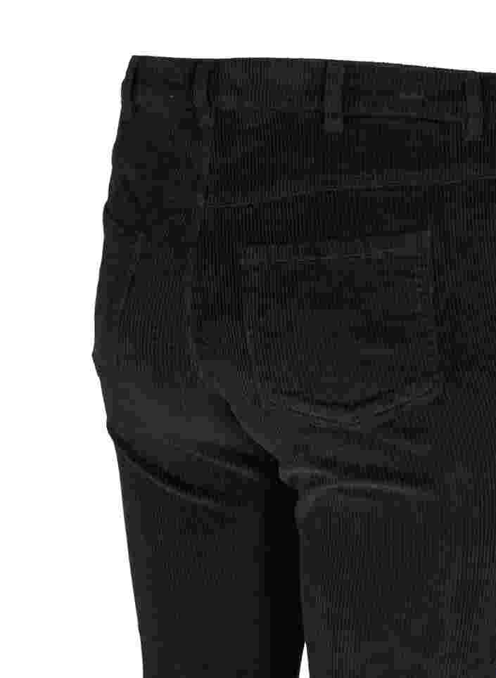 Velvet trousers with bootcut, Black, Packshot image number 3