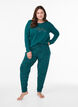 Night top in cotton with front print, Turquoise, Model image number 1