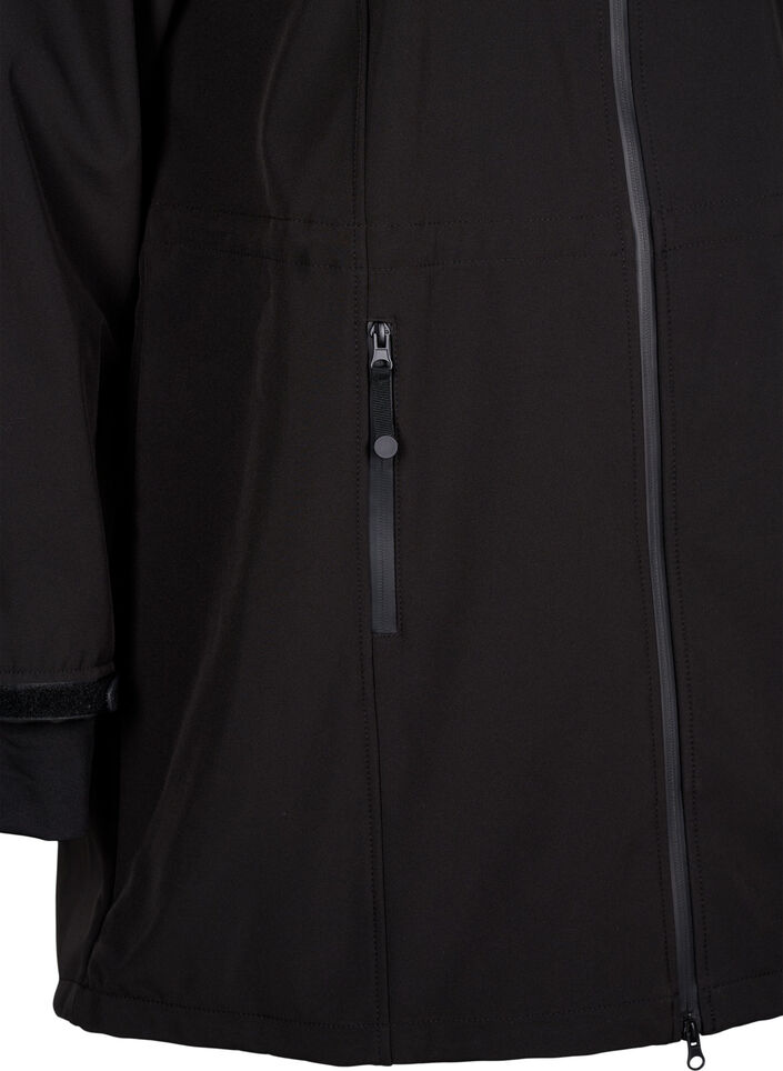 Softshell jacket with detachable hood, Black, Packshot image number 3