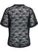 Sporty lace t-shirt with a loose fit, Black, Packshot image number 1
