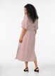 Ankle-length shirt dress with tie belt and stripes, Red, Model image number 1