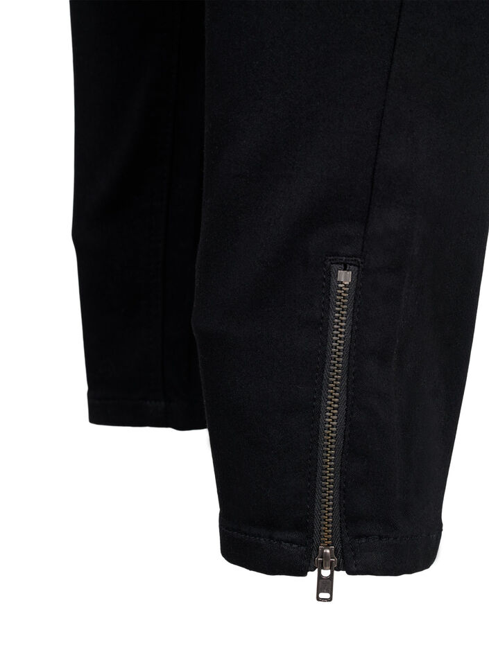 Cropped Amy jeans with a zip, Black, Packshot image number 3