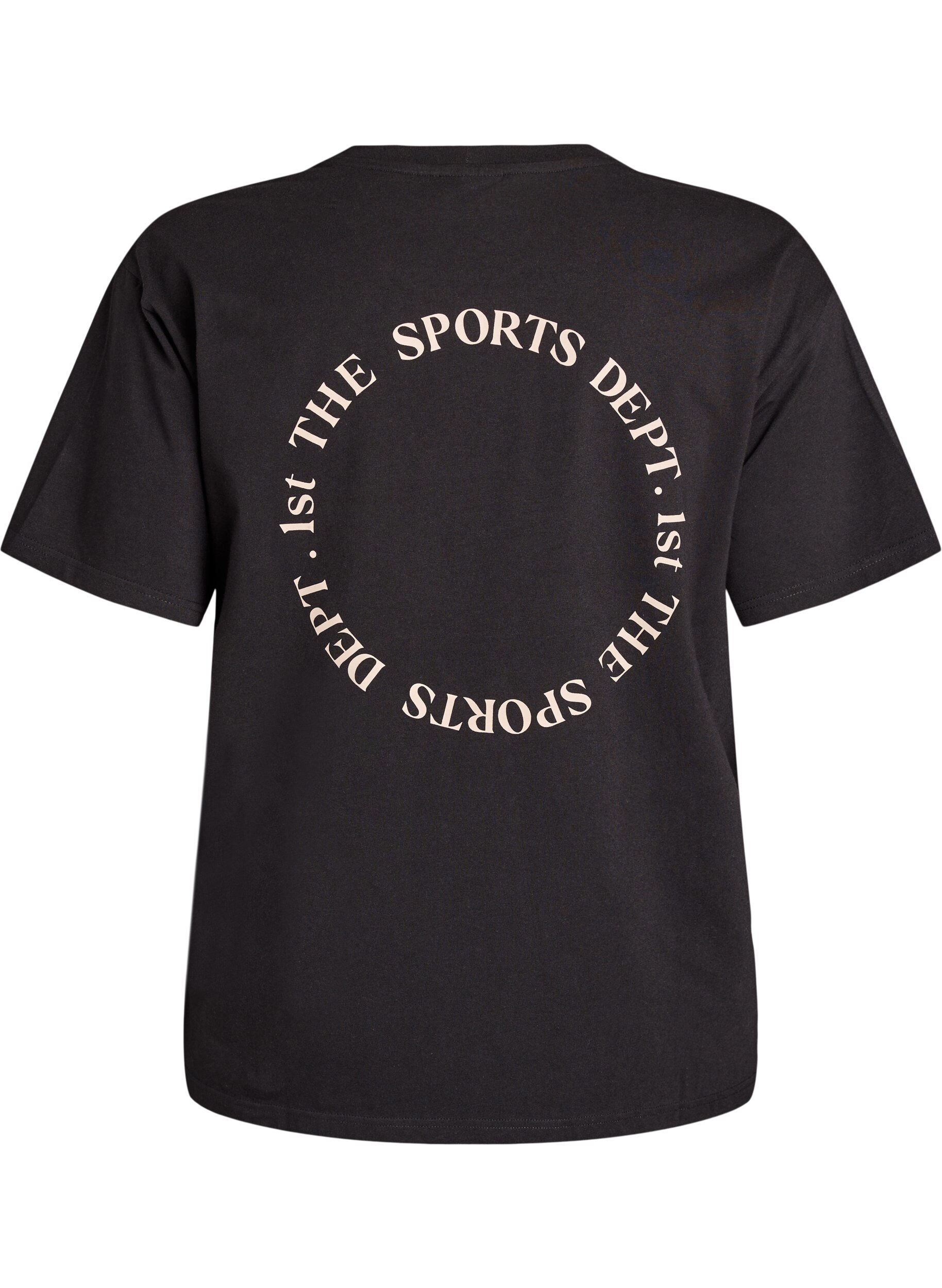 ZizzifashionSporty t-shirt in organic cotton, Black, Packshot image number 1