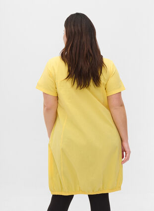 Short-sleeved cotton dress, Goldfinch, Model image number 1