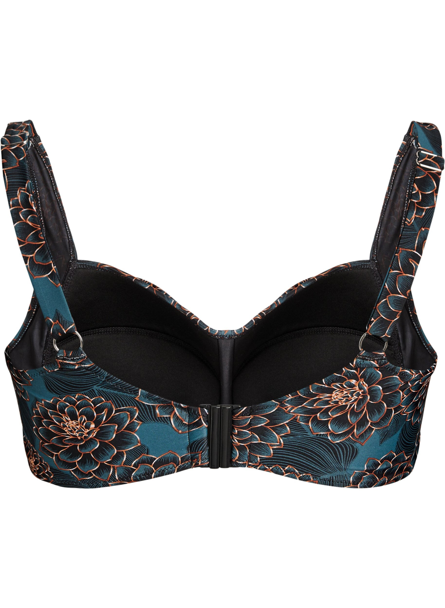 ZizzifashionBikini top with padding and print, Petrol, Packshot image number 1
