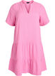 Short A-line dress in cotton muslin, Pink, Packshot image number 0