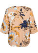 Blouse in viscose with 3/4 sleeves, Blue Flower AOP, Packshot image number 1