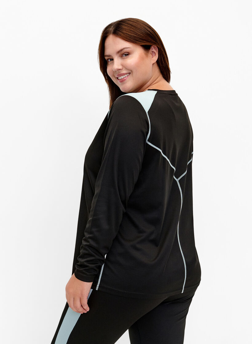 Ski undershirt with colourblock, Black w. Gray Mist, Model image number 1