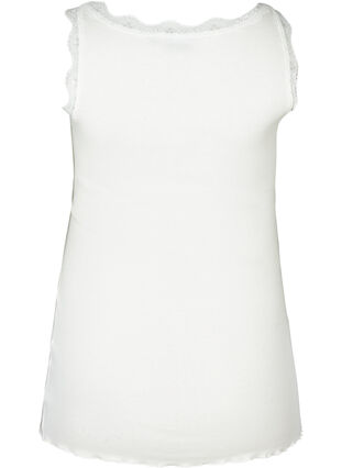 Top with lace trim, White Cream, Packshot image number 1
