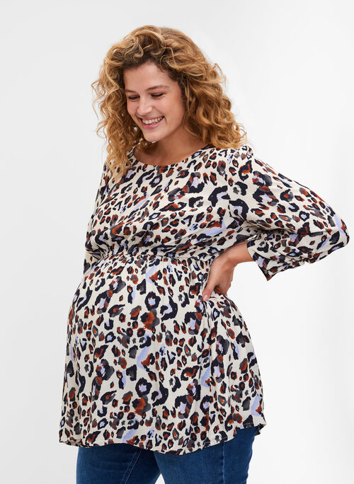 Maternity blouse in viscose and print