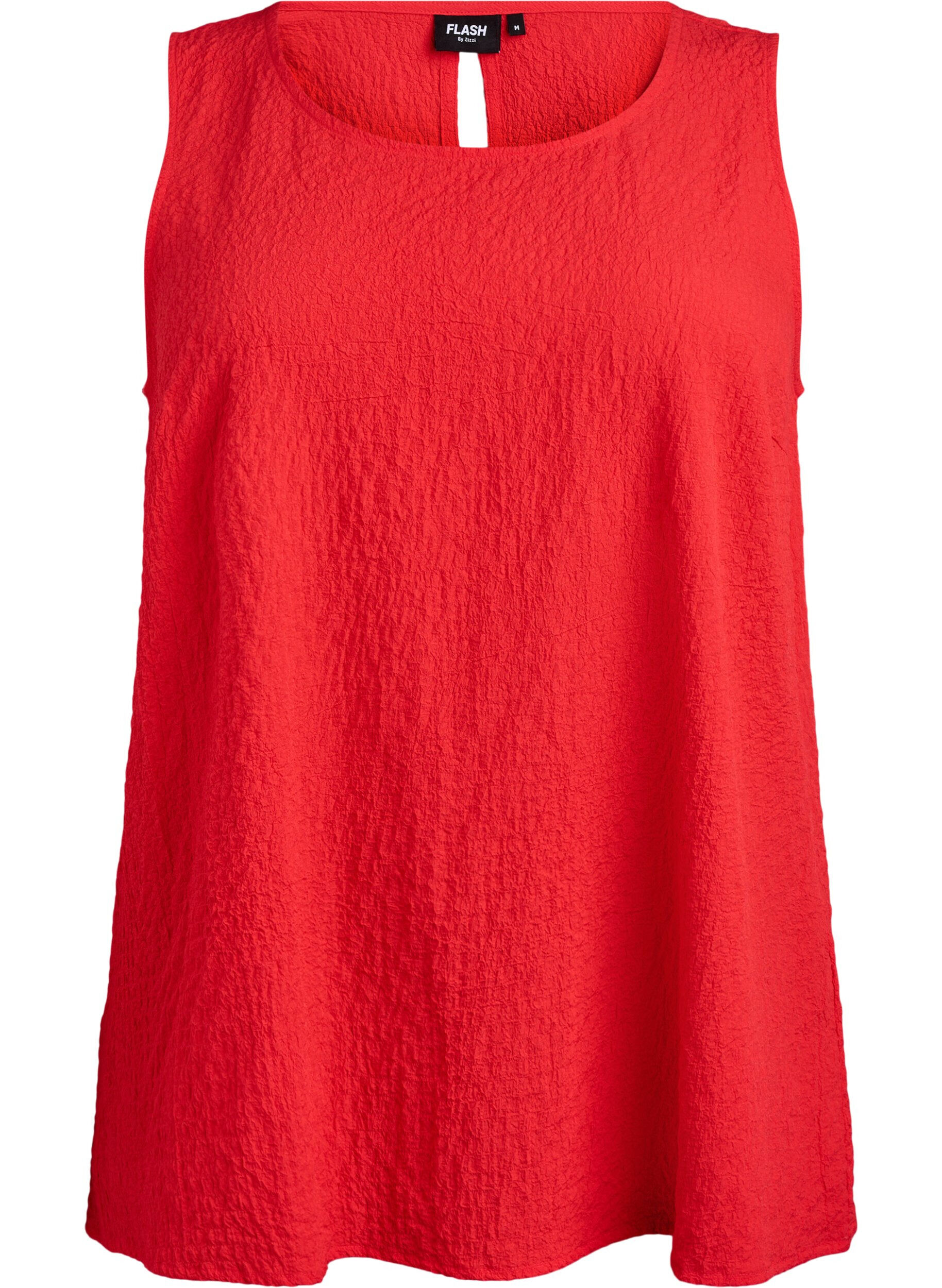 ZizzifashionSleeveless top with texture, Red, Packshot image number 0