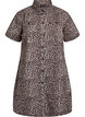 Denim shirt dress with leopard print, Brown, Packshot image number 0