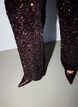 Wide-leg trousers with sequins, Brown, Model image number 3