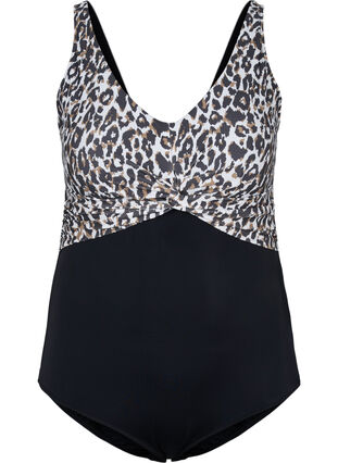 Swimsuit with underwire and leopard print, Leopard AOP, Packshot image number 0