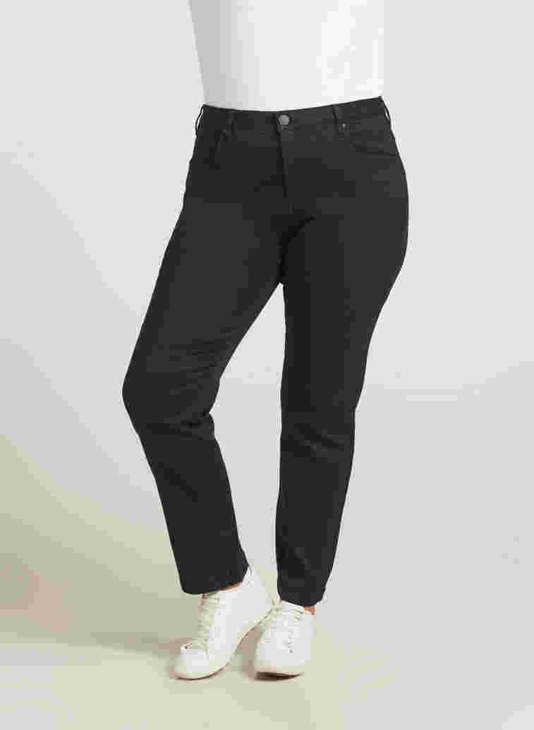 Slim fit Emily jeans with normal waist, Black, Model image number 1