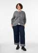 Cardigan with buttons and a rounded front, Grey, Model image number 1