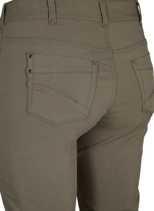 Tight fit Capri pants in a viscose blend, Dusty Olive, Packshot image number 3