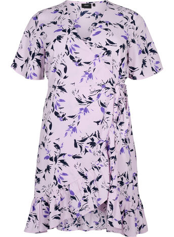 Floral wrap dress with short sleeves (GRS)