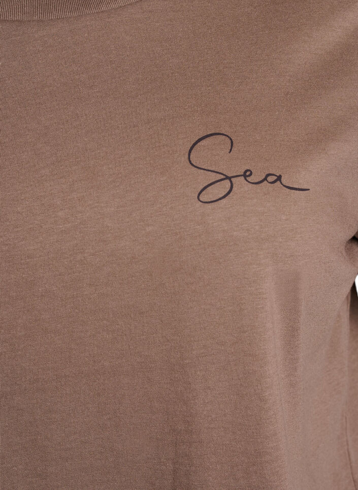 T-shirt with print details on the front and back, Brown, Packshot image number 2