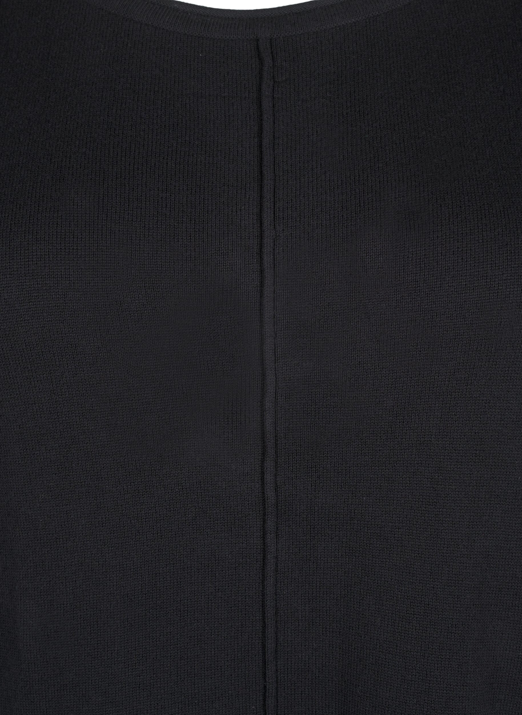 ZizzifashionKnitted dress in cotton-viscose blend, Black, Packshot image number 2