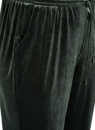 Loose velour sweatpants with pockets, Forest Night, Packshot image number 2