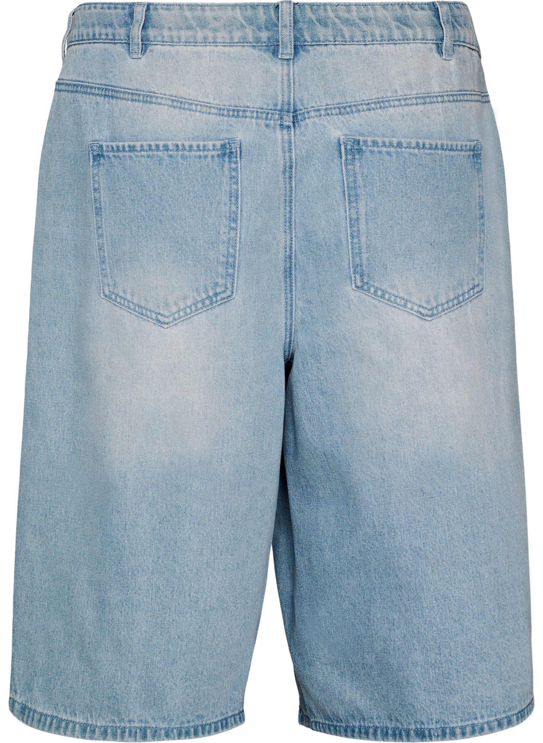ZizzifashionHigh-waisted denim shorts, Light Blue, Packshot image number 1