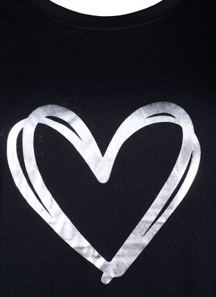 FLASH - T-shirt with motif, Black Silver Heart, Packshot image number 2