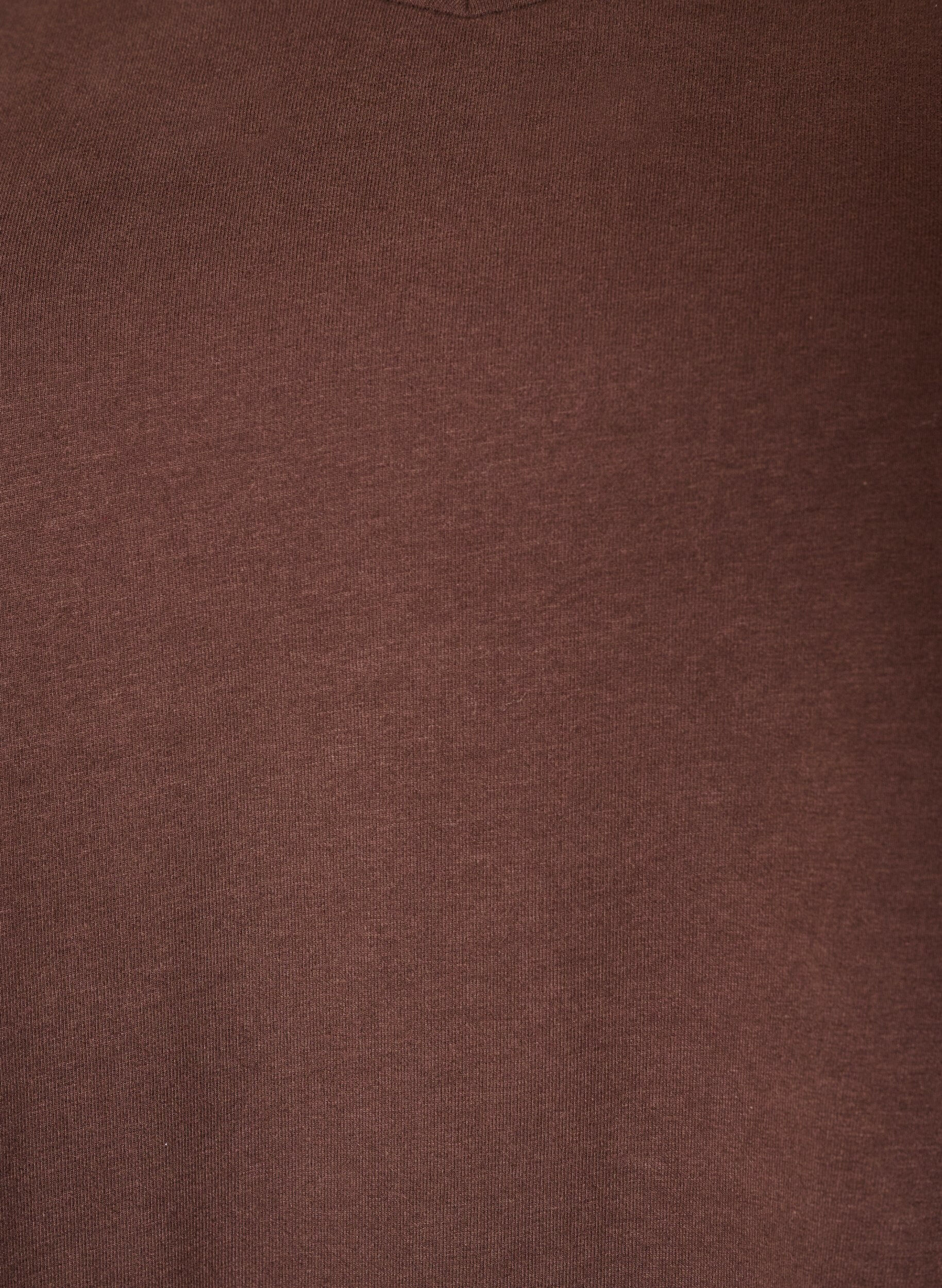 ZizzifashionBasic plain cotton t-shirt, Brown, Packshot image number 2