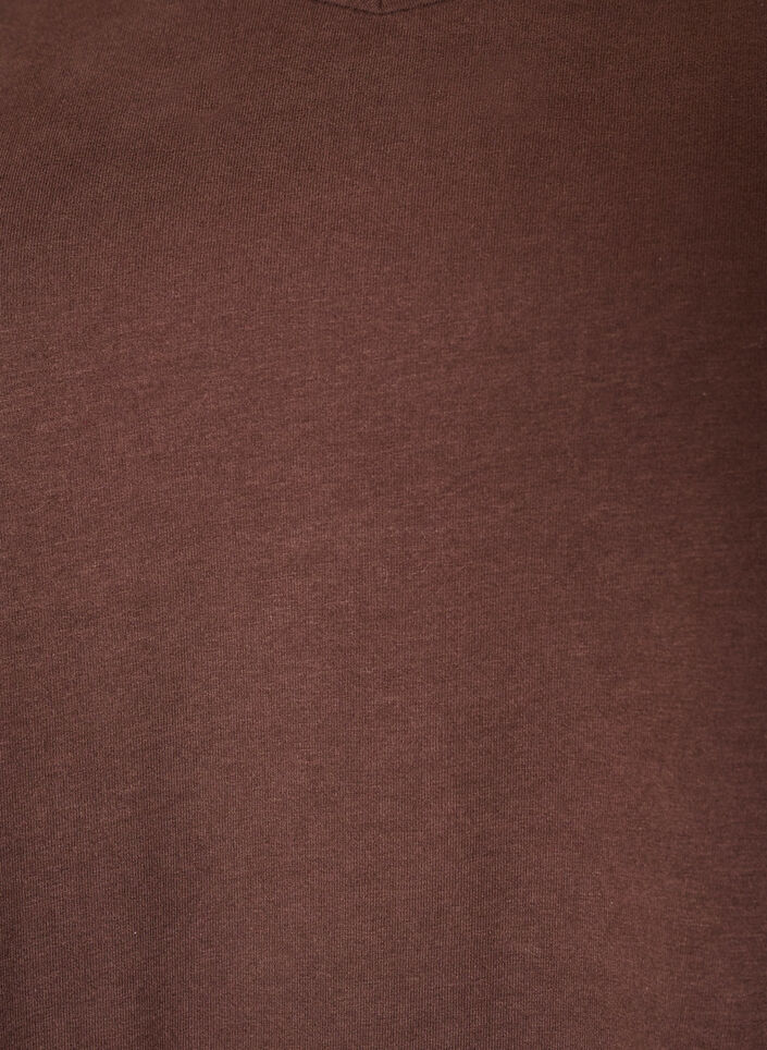 Basic plain cotton t-shirt, Brown, Packshot image number 2