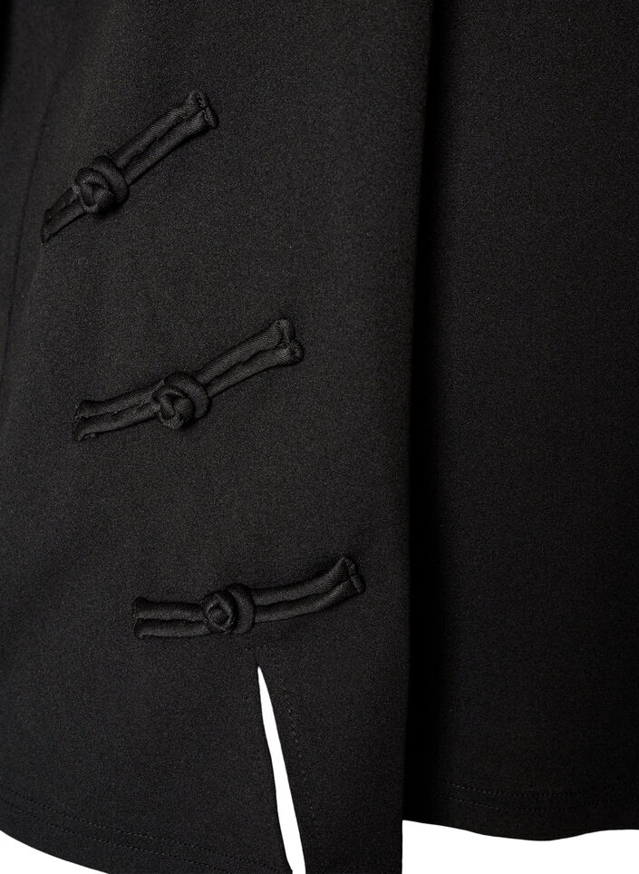T-shirt with slits and decorative knot closures, Black, Packshot image number 3