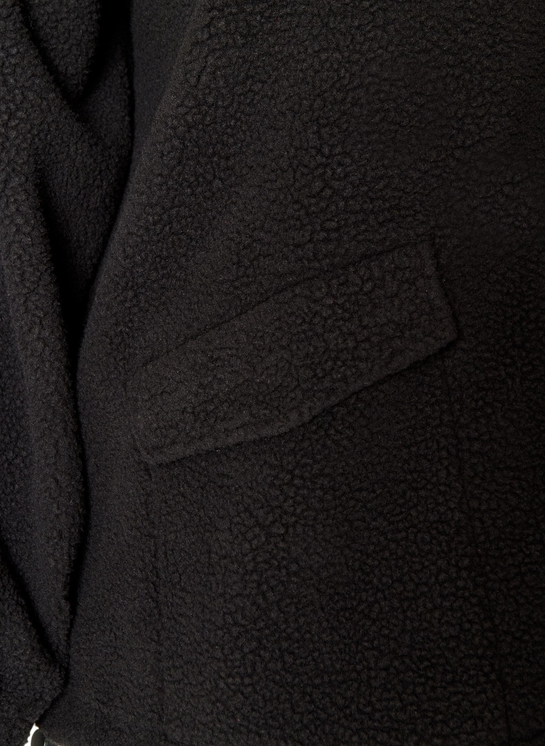 ZizzifashionTeddy jacket with a hood and zipper, Black, Packshot image number 3