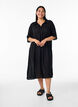 Midi shirt dress with short sleeves, Black, Model image number 0