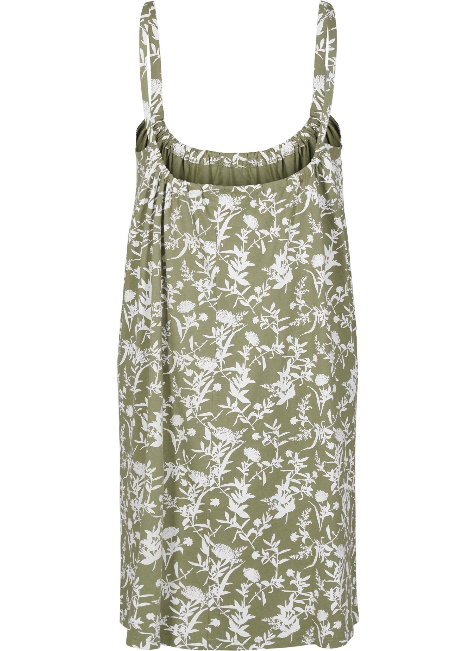 ZizzifashionKnee-length strap dress in organic cotton, Green, Packshot image number 1